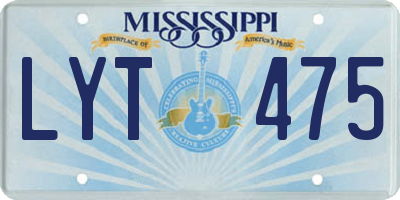 MS license plate LYT475