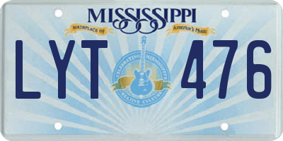 MS license plate LYT476