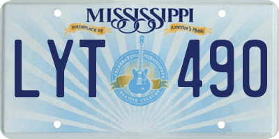 MS license plate LYT490