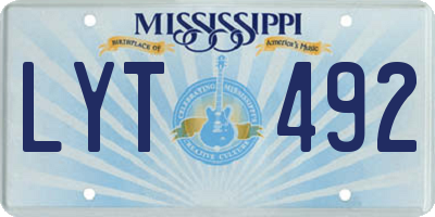 MS license plate LYT492