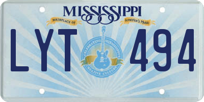 MS license plate LYT494