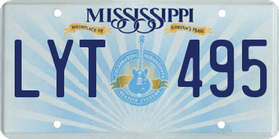 MS license plate LYT495