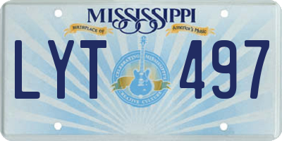 MS license plate LYT497