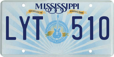 MS license plate LYT510