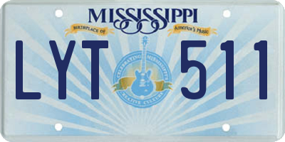 MS license plate LYT511