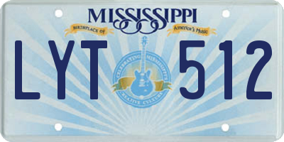 MS license plate LYT512