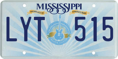MS license plate LYT515