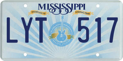 MS license plate LYT517