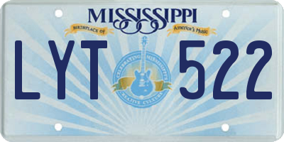 MS license plate LYT522