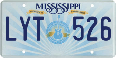 MS license plate LYT526