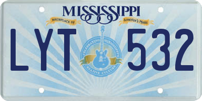MS license plate LYT532