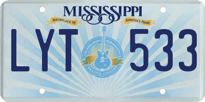MS license plate LYT533