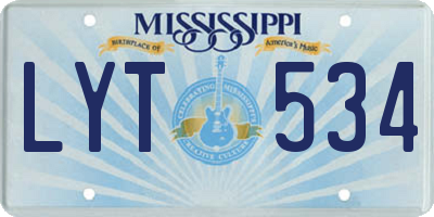 MS license plate LYT534