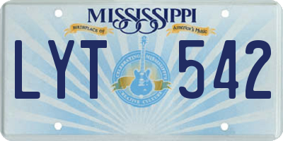 MS license plate LYT542