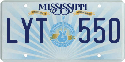 MS license plate LYT550