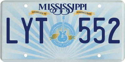 MS license plate LYT552