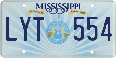MS license plate LYT554