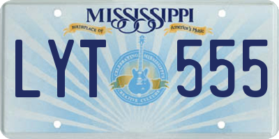MS license plate LYT555