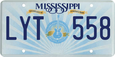 MS license plate LYT558