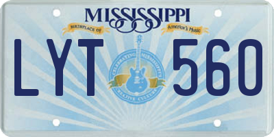 MS license plate LYT560