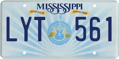 MS license plate LYT561