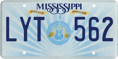 MS license plate LYT562