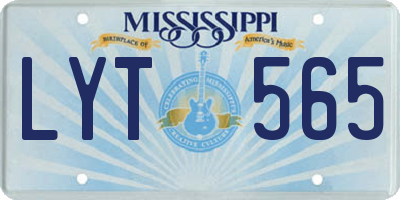 MS license plate LYT565