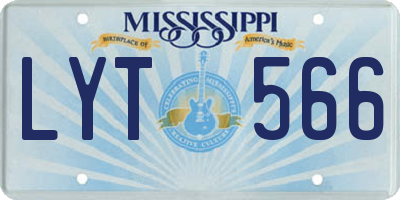 MS license plate LYT566