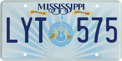 MS license plate LYT575