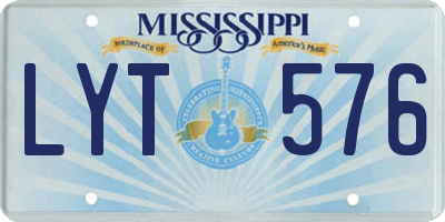 MS license plate LYT576