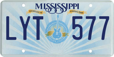MS license plate LYT577