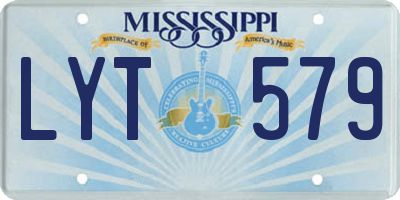 MS license plate LYT579