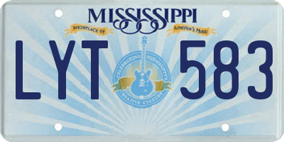 MS license plate LYT583