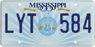 MS license plate LYT584