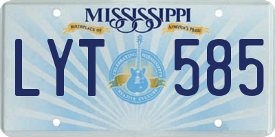 MS license plate LYT585