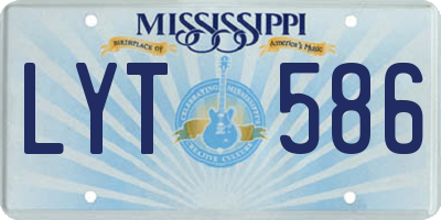 MS license plate LYT586