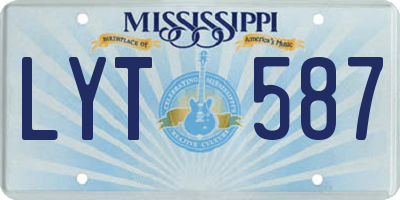 MS license plate LYT587