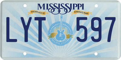 MS license plate LYT597