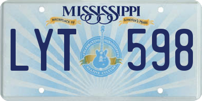 MS license plate LYT598