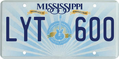 MS license plate LYT600
