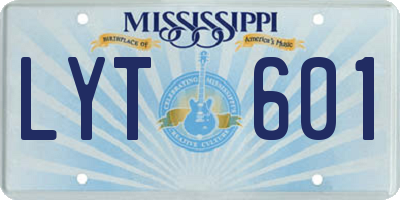 MS license plate LYT601