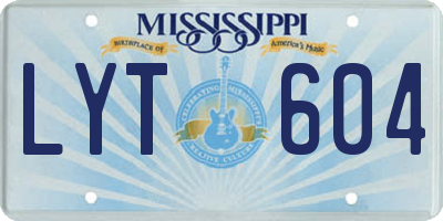 MS license plate LYT604