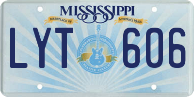 MS license plate LYT606