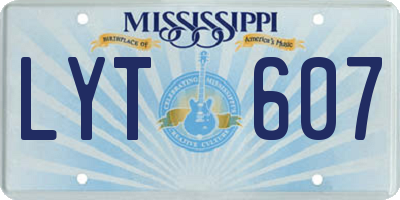 MS license plate LYT607