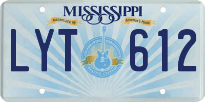 MS license plate LYT612