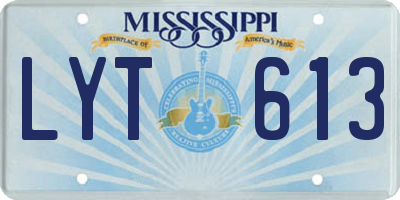 MS license plate LYT613