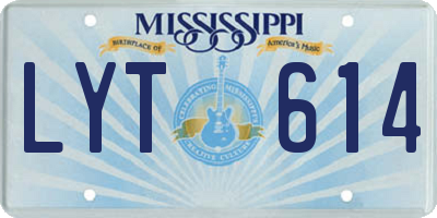 MS license plate LYT614