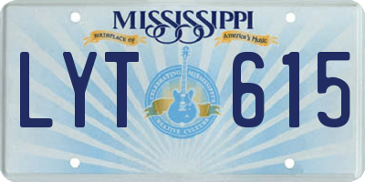MS license plate LYT615