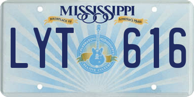 MS license plate LYT616