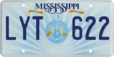 MS license plate LYT622
